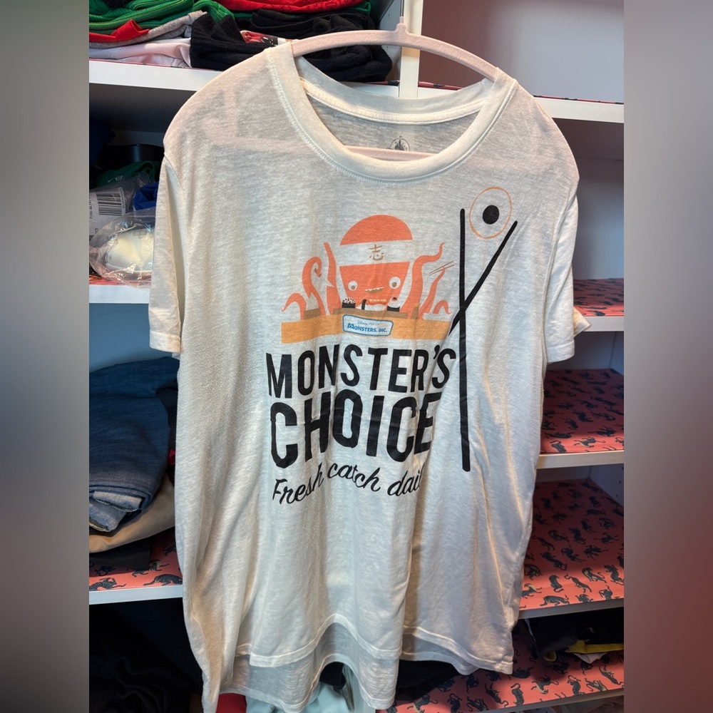 Disney Monsters, Inc. “monster’s choice fresh catch daily” shirt size XL